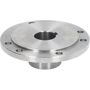 FLEXMAN 4.9 Inch Lathe Steel Faceplate, Chuck Flange with 6 Mounting Holes, High Manganese Steel Flange for K11-125 K12-125 K72-125 and Other 125mm Chucks (16mm)