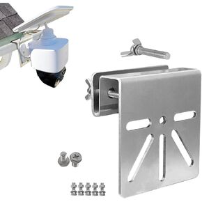 Antirust Gutter Mount for eufy solocam S340 Camera,Solid Stainless Steel Holder for Solar Panel Powered Cameras,Outdoor Installing No Drill for PTZ Dome Cameras