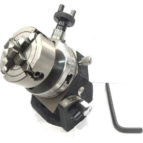 Buyohlic Small Rotary Table With 70 mm & Jaw Independent Chuck and back Plate (3"/ 80 mm Tilting)