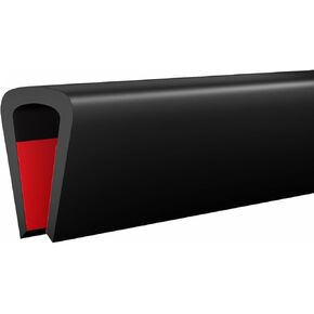 Silcone Edge Trim Self-Adhesive U Channel Silcone Edge Trim Edge Protector for Sheet Metal (Black, Fit 1/8" - L 10')