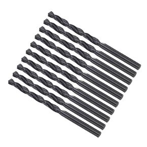 6542 High Speed Steel Twist Drill Bits, 4.9mm Diameter 85mm Length, Black Oxide Straight Twist Jobber Drill Bit - (Applications: for Metal Woodwork Plastic Aluminum), 10-Pieces