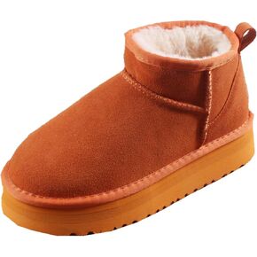 Gegefur Women's Platform Classic Boots Faux Fur Lined Ankle Snow Boots