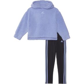 adidas baby-girls Long Sleeves Hooded Sherpa Legging Set (Toddler/Little Kid)
