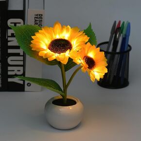 Sunflower Gifts for Women,Sunflower LED Lamp,Artificial Flower with Battery Operated Night Lights Girls Room Decoration,Anniversary/Birthday Gifts for Her,Mom Wife Girlfriend Valentine's Day