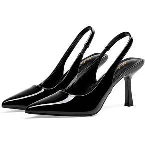 Elisabet Tang 3.14 in Trendy Slingback Stiletto Pumps for Women - Sexy Slip on Pointed Closed Toe mid High Heels Daily Party Office