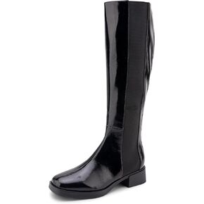 Aerosoles Women's DARIA Knee High Boot, Black Patent Crinkled Faux Leather, 10