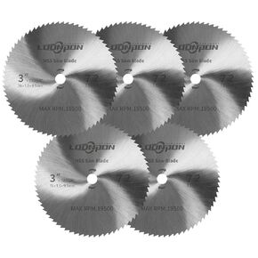 3 Inch HSS Circular Saw Blade, 3/8 Inch Hole High Speed Steel Cutting Disc for Cutting Wood Plastic Metal (72T),3Pcs