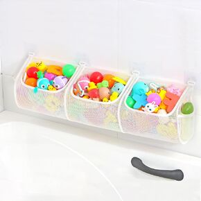 KPH Extra large bath toy storage bag bath toy storage quickly organizes messy shower toys mesh bath toy organizer dries fast without pooling bathtub toy storage stores all baby toys,