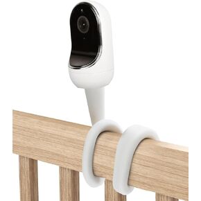Baby Monitor Mount for Nanit Pro Smart Baby Monitor & Flex Stand, Also for Cameras with 1/4 Screw Mount, 17" Flexible Long Goose Neck Arm Baby Camera Holder Stand Without Tools, White