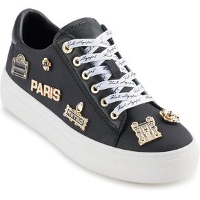 KARL LAGERFELD Women's Cushioned Insole Everyday Cate Rue Pins-Lace Up Sneaker