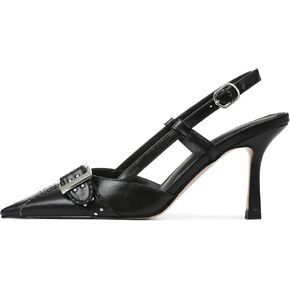 AMINUGAL Slingback Heels for Women Buckle Pointed Toe Stiletto Heels Ankle Strap Silver-Stud Kitten Heels Women's Pumps Closed Toe Heeled Sandals Dress Shoes