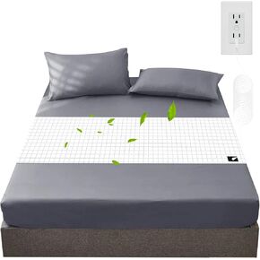 Organic Grounding Sheet 10% Silver for Bed Sleeping Therapy with Connection Cord,Grounding Sheets with Grounding Cord (White, 27x52 inch/Crib)
