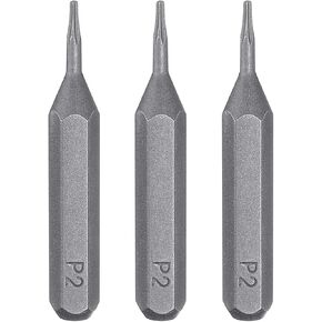 HARFINGTON 3pcs P2 Pentagon Screwdriver Bit 5/32" Hex Shank 28mm/1.1" Length Magnetic 5 Point Head Hex Bits S2 Steel Screw Driver Bit for Impact Electric Screw Driver Power Tools