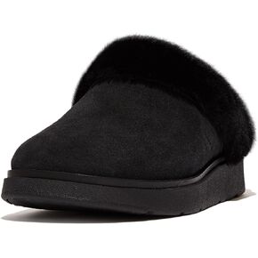 FitFlop Women's Gen-ff Shearling-Collar Suede Slippers