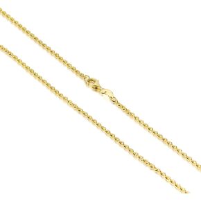 Genuine Gold Plated 925 Sterling Silver Cable Chain Necklace for Men & Women Strong, Safe and Beautiful Cable Link Chains 1.0MM - 3.0MM, 16-26 Inch (with Gift Box) in Kuwait