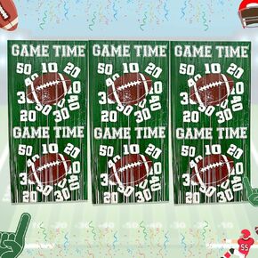 Football Party Metallic Foil Fringe Backdrop, 3.3 x 6.6 ft, Photo Booth Curtain, 3 Pack