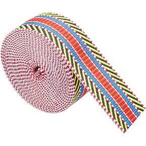 Nylon Webbing Ribbon Strap 1.5 Inch Patterned Polyester Webbing 6 Yards 38mm Striped Webbing Bag Handles Replacement DIY Pet Collars Leash Camera Strap Shoulder Straps