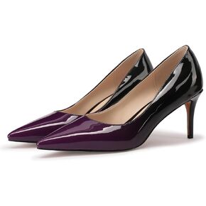 XINIUNIU Kitten Heels for Women Pumps Gradient Patent Leather 2.25 inches 6CM Formal Shoes Sexy Fashion Stiletto Dress Shoes Wedding Shoes Pointed Toe