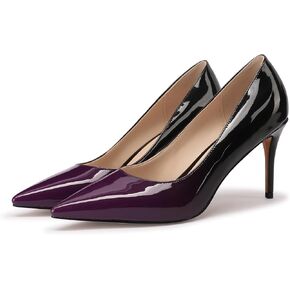 XINIUNIU High Heels for Women Pumps Gradient Patent Leather 3.25 inches 8CM Formal Shoes Sexy Fashion Stiletto Dress Shoes Wedding Shoes Pointed Toe