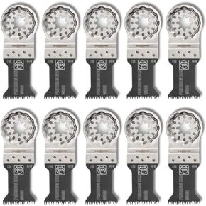 Fein Starlock E-Cut Precision Saw Blade - Precision Cutting for Wood, Drywall & Soft Plastics, Double-Row Japanese Teeth, Narrow Waisted, 1-3/8" Width, 2" Length, 10-Pack - 63502126290 | Precision Cutting for Wood, Drywall & Soft Plastics, Double-Row Japa in Kuwait