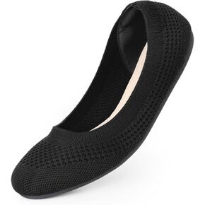 Women's Ballet Flats Shoes Round Toe Slip On Knit Casual Dress Shoes Comfort Ballerina Walking Flats Shoes