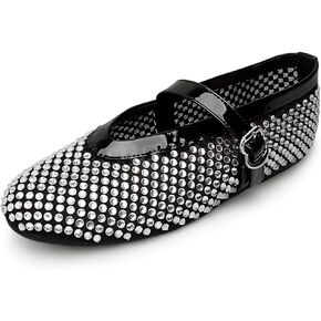 Women Mesh Rhinestone Comfortable Diamond Flat Shoes
