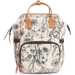 حقيبة حفاضات حقيبة Myra للنساء - القماش الغربي من القماش وحقيبة الظهر الجلدية Taupe ، S -9788 in Kuwait