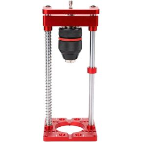 Portable Drillling Guide, Drill Stand Hinge Locator Aluminum Alloy Hand Drill Holder Keyed Chuck Scales Slot for Woodworking, Adjustable Dowel Hole Drilling Guide Rod Thicknesses