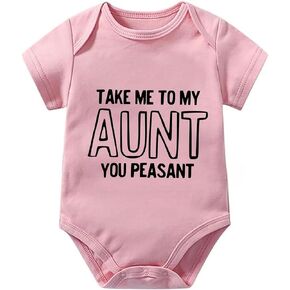Take Me To My Aunt You Peasant Baby Romper Short Sleeve Infant Bodysuit Newborn Outfits