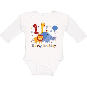inktastic Safari 1st Birthday Long Sleeve Creeper