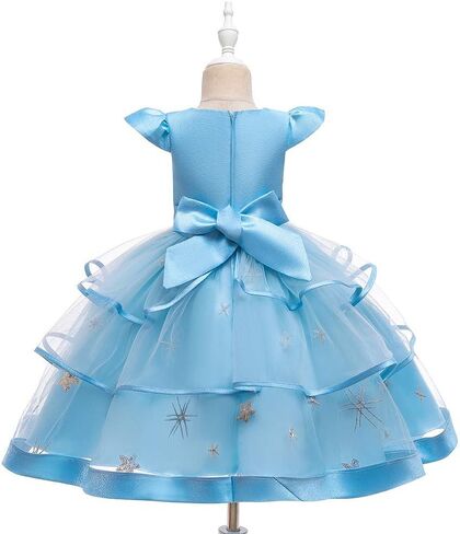 MYRISAM Baby Girls Floral Lace Embroidery Bowknot Dresses Cap Sleeves Wedding Birthday Party Tulle Pageant Prom Ball Gowns in Kuwait