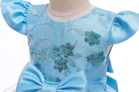 MYRISAM Baby Girls Floral Lace Embroidery Bowknot Dresses Cap Sleeves Wedding Birthday Party Tulle Pageant Prom Ball Gowns in Kuwait