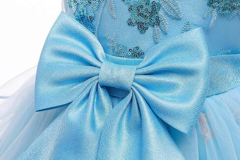 MYRISAM Baby Girls Floral Lace Embroidery Bowknot Dresses Cap Sleeves Wedding Birthday Party Tulle Pageant Prom Ball Gowns in Kuwait