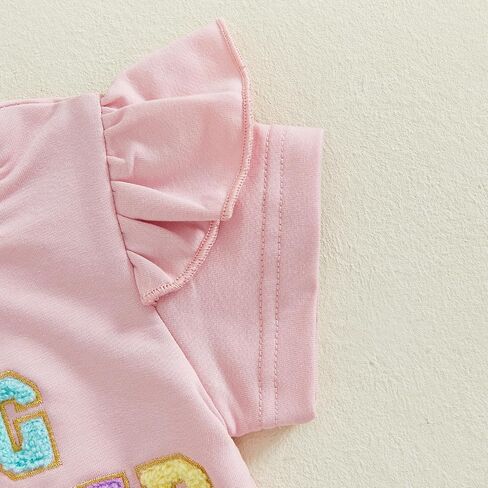 Baby Girl Boy Easter Outfit Toddler Easter Eggs Hunt Crewneck Short Sleeve Shirt Kids Pants Spring Summer Clothes in Saudi Arabia