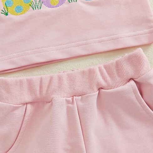 Baby Girl Boy Easter Outfit Toddler Easter Eggs Hunt Crewneck Short Sleeve Shirt Kids Pants Spring Summer Clothes in Saudi Arabia