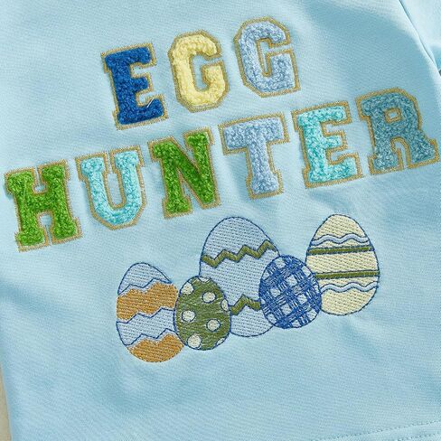 Baby Girl Boy Easter Outfit Toddler Easter Eggs Hunt Crewneck Short Sleeve Shirt Kids Pants Spring Summer Clothes in Saudi Arabia