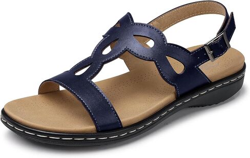 SHIBEVER Flat Sandals for Women Dressy: Comfortable Open Toe Sandal - Summer Comfort Ladies Walking Sandals in Saudi Arabia