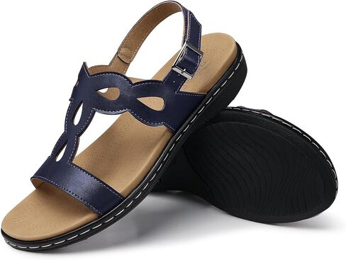 SHIBEVER Flat Sandals for Women Dressy: Comfortable Open Toe Sandal - Summer Comfort Ladies Walking Sandals in Saudi Arabia
