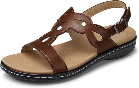 SHIBEVER Flat Sandals for Women Dressy: Comfortable Open Toe Sandal - Summer Comfort Ladies Walking Sandals in Saudi Arabia