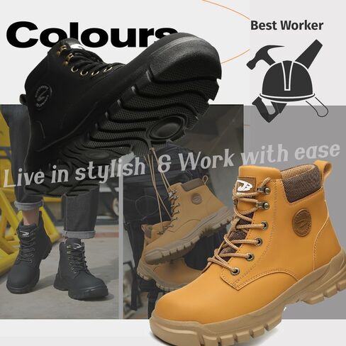 Steel Toe Boots for Men Women Safety Boots Indestructible Composite Toe Boots Lightweight Construction Steel Toe Shoes in Saudi Arabia