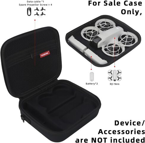Father&I Neo Drone Combo Bag Hard Neo (Carry-ing) Case Travel for Dji Neo:Ultra-Compact Protective Two Way Zipper Neo Drone Carry Cases Bags for Dji Neo: WP Protection,Grey (Case Only) in Saudi Arabia