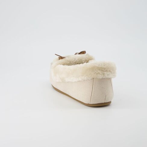 CUSHIONAIRE Women's Stella Faux Suede Moccasin Slippers – Faux Fur Lining, Memory Foam & Wide Widths Available in Kuwait