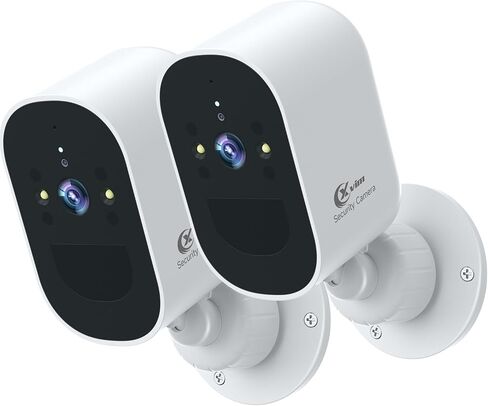 XVIM 2PCS 1080P كاميرات الأمان اللاسلكية في الهواء الطلق ، 1080 بكسل واي فاي كاميرات أمان منزلية مع اكتشاف حركة PIR ، واي فاي 2.4 جيجا هرتز ، وذات اتجاهين ، ورؤية ليلية ملونة ، سحابة/SD ، مقاوم للماء ، ماء ، إنذار الدفع in Saudi Arabia