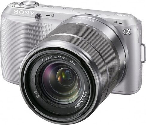 Sony Alpha Nex-C3 16.2mp مضغوط مرآة العدسة القابلة للتبديل مجموعة الكاميرا الرقمية مع عدسة تكبير 18-55 ملم (الفضة) (متجددة) in Saudi Arabia