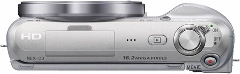 Sony Alpha Nex-C3 16.2mp مضغوط مرآة العدسة القابلة للتبديل مجموعة الكاميرا الرقمية مع عدسة تكبير 18-55 ملم (الفضة) (متجددة) in Saudi Arabia