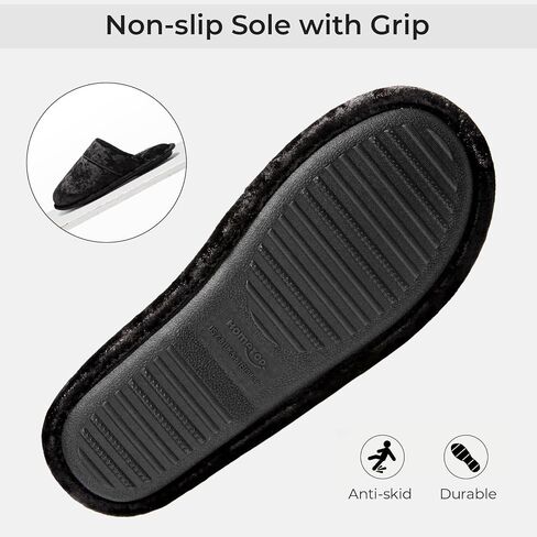 HomeTop Women's Luxury Diamond Velvet Memory Foam Scuff Slipper with Lightweight Rubber Sole in Saudi Arabia