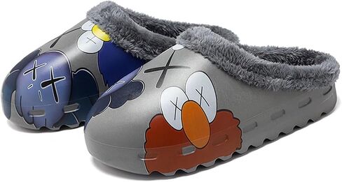 Mukinrch Slippers for Women Men House Slippers, Furry Slides House Shoes EVA Waterproof Soft Plush Bedroom Clogs Indoor Outdoor Slippers in Saudi Arabia