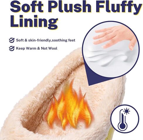 Mukinrch Slippers for Women Men House Slippers, Furry Slides House Shoes EVA Waterproof Soft Plush Bedroom Clogs Indoor Outdoor Slippers in Saudi Arabia