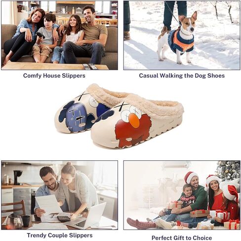 Mukinrch slippers for Women Men Slippers House Slippers و Furry Slides House Shoes Eva مقاوم للماء لينة من غرفة نوم أفخم ناعمة in Kuwait