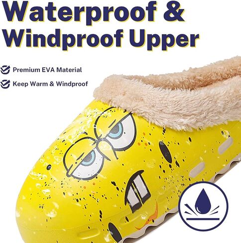 Mukinrch Slippers for Women Men House Slippers, Furry Slides House Shoes EVA Waterproof Soft Plush Bedroom Clogs Indoor Outdoor Slippers in Saudi Arabia